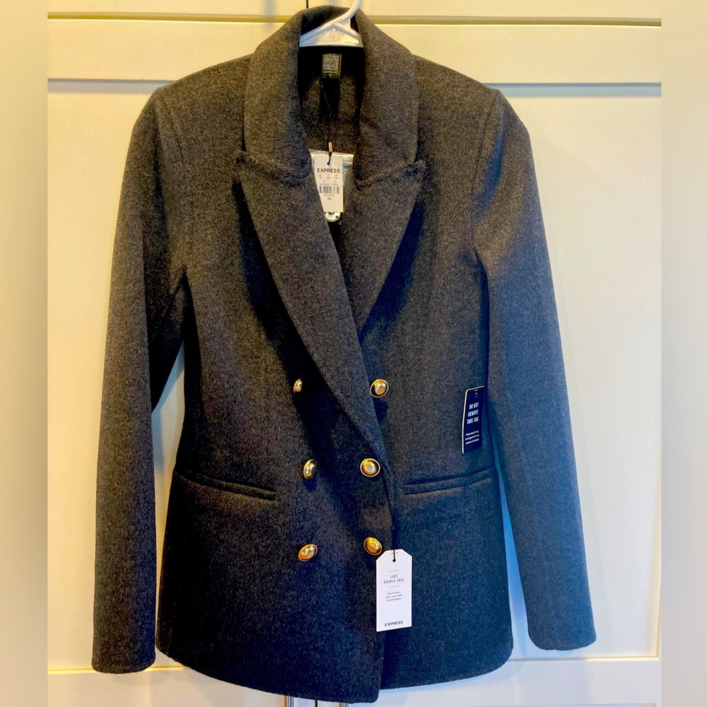 NWT Express gray peacoat